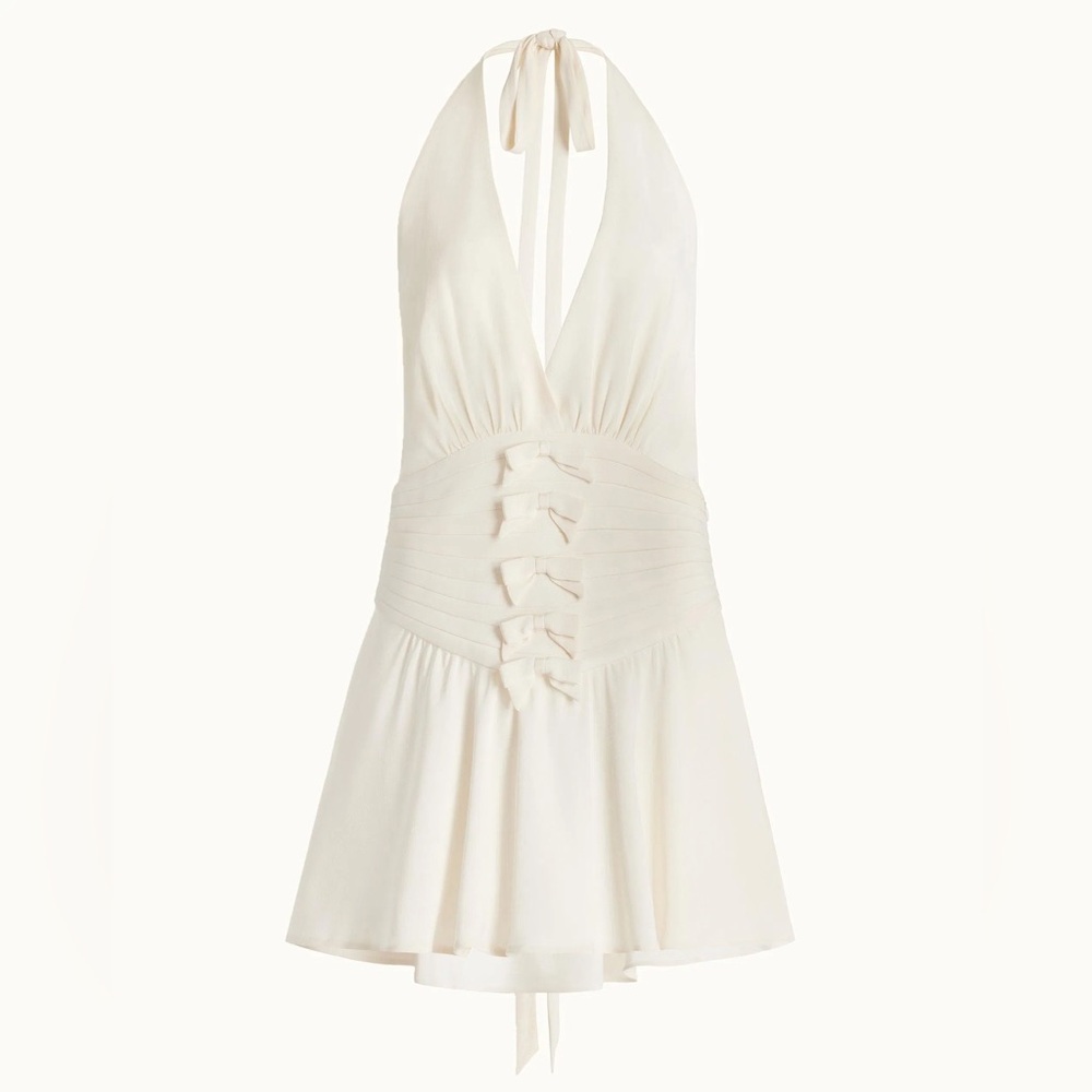 Orseund Iris Halter Bow Mini Dress